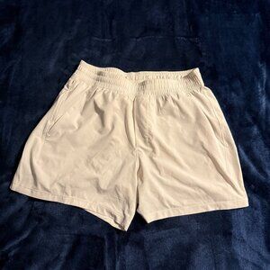 lululemon White Pace Breaker 7 Inch Shorts